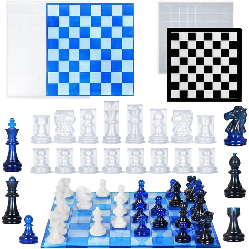 Resin Art Kit With Molds - Resin Chess Set Mold With Chess