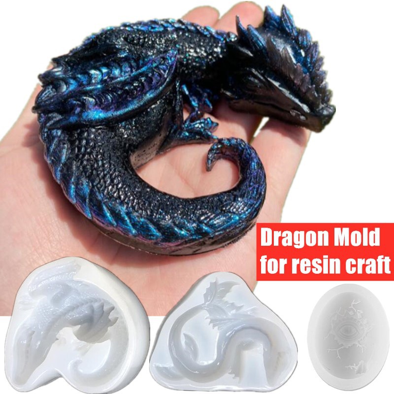 Resin Art Kit With Molds - 3 Styles Mirror Sleepy Dragon Dinosaur
