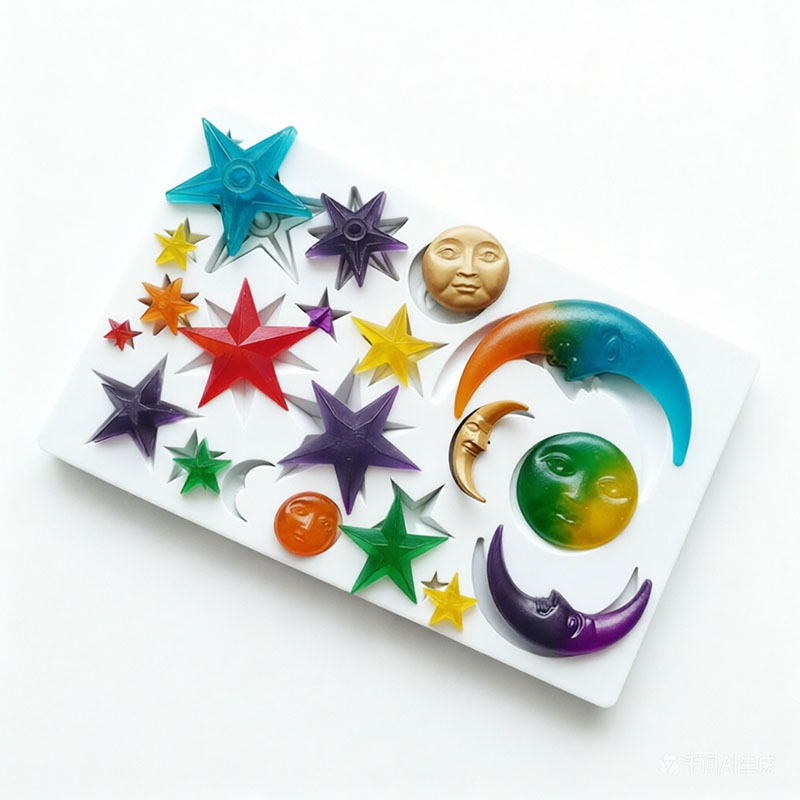 Resin Art Kit With Molds - Sun Face Moon Stars Polymer Clay