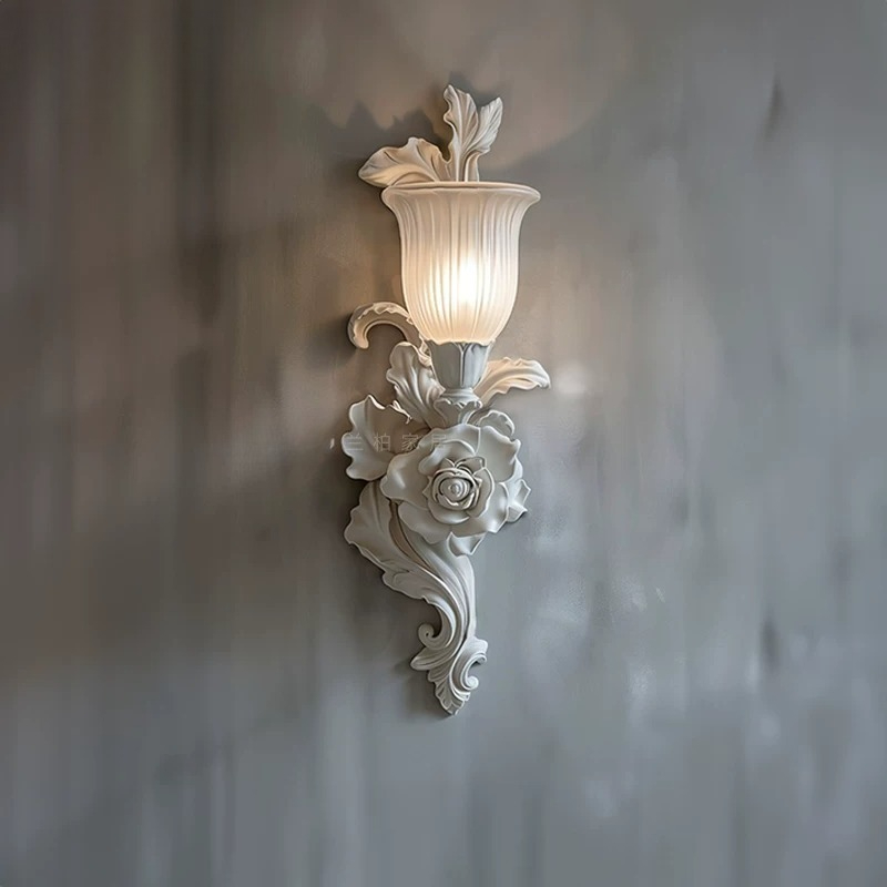 Background Resin Art - French wall lamp, living room entrance