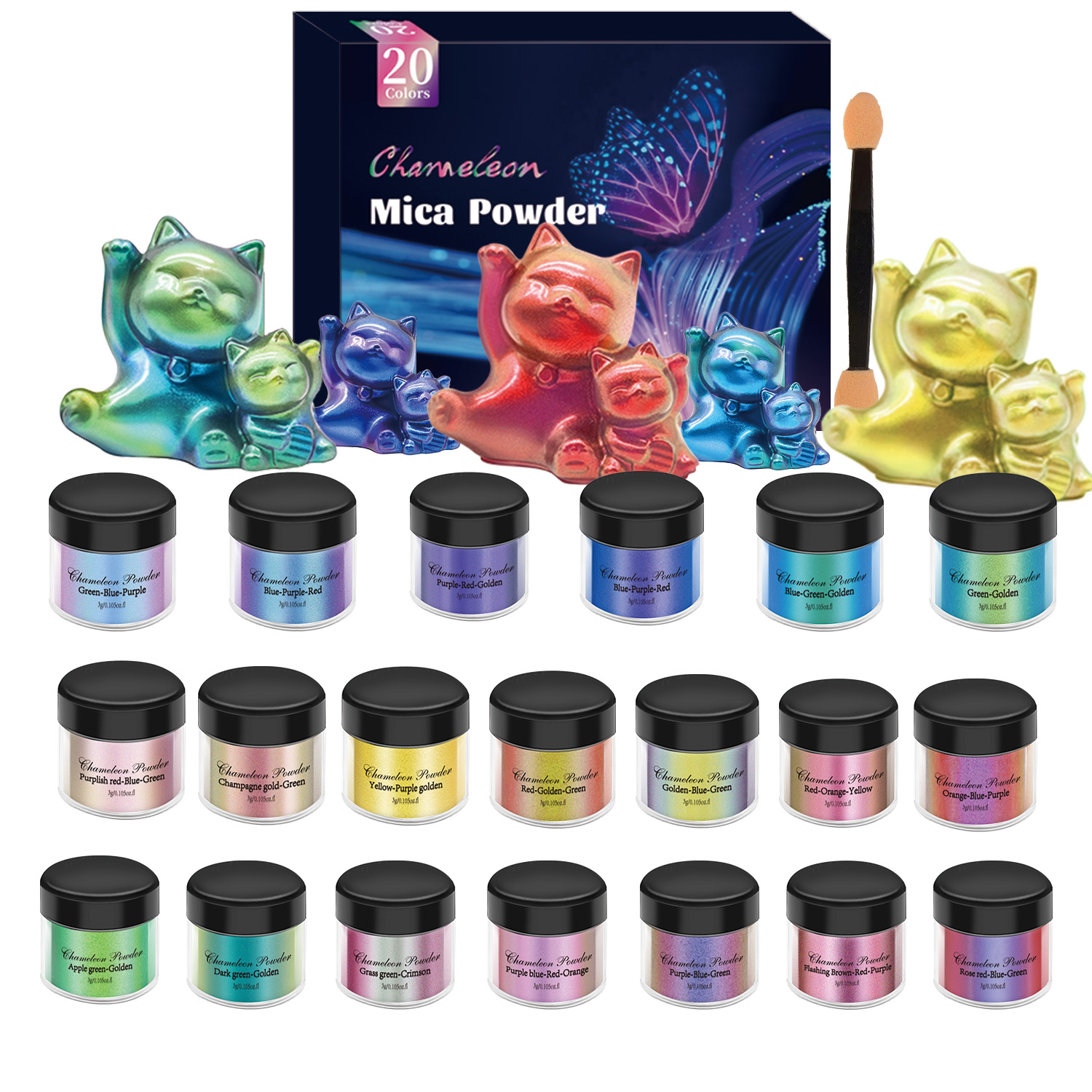 10/20pcs Mirror Chameleons Pig - Glitter Powder Resin recension och pris
