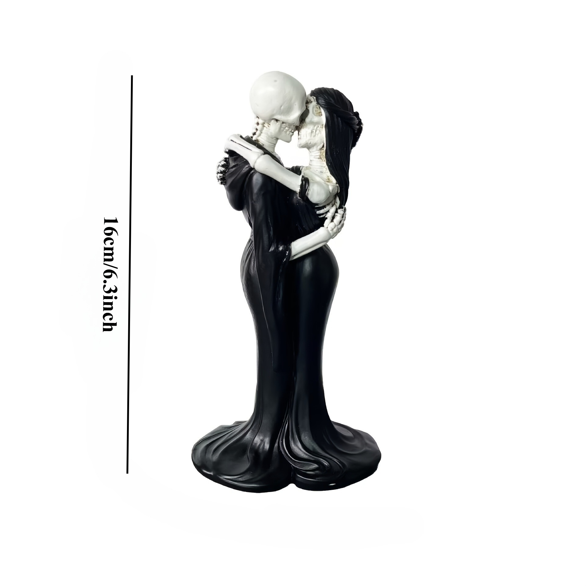 1pc Loving Skull Couple Statue - Resin Art Furniture recension och pris