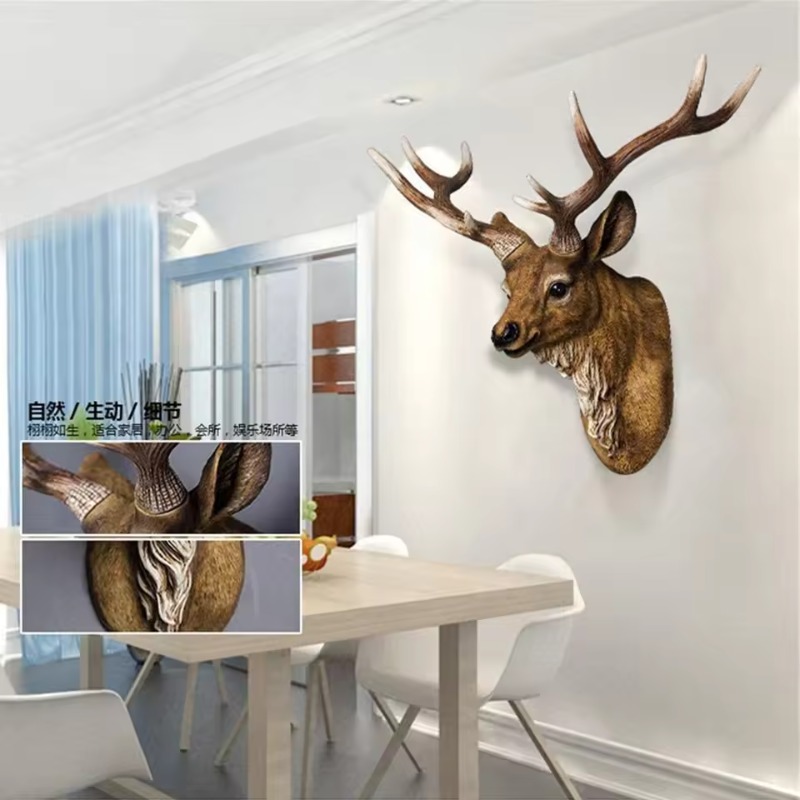 60/80CM American Deer Head Wal - Background Resin Art recension och pris