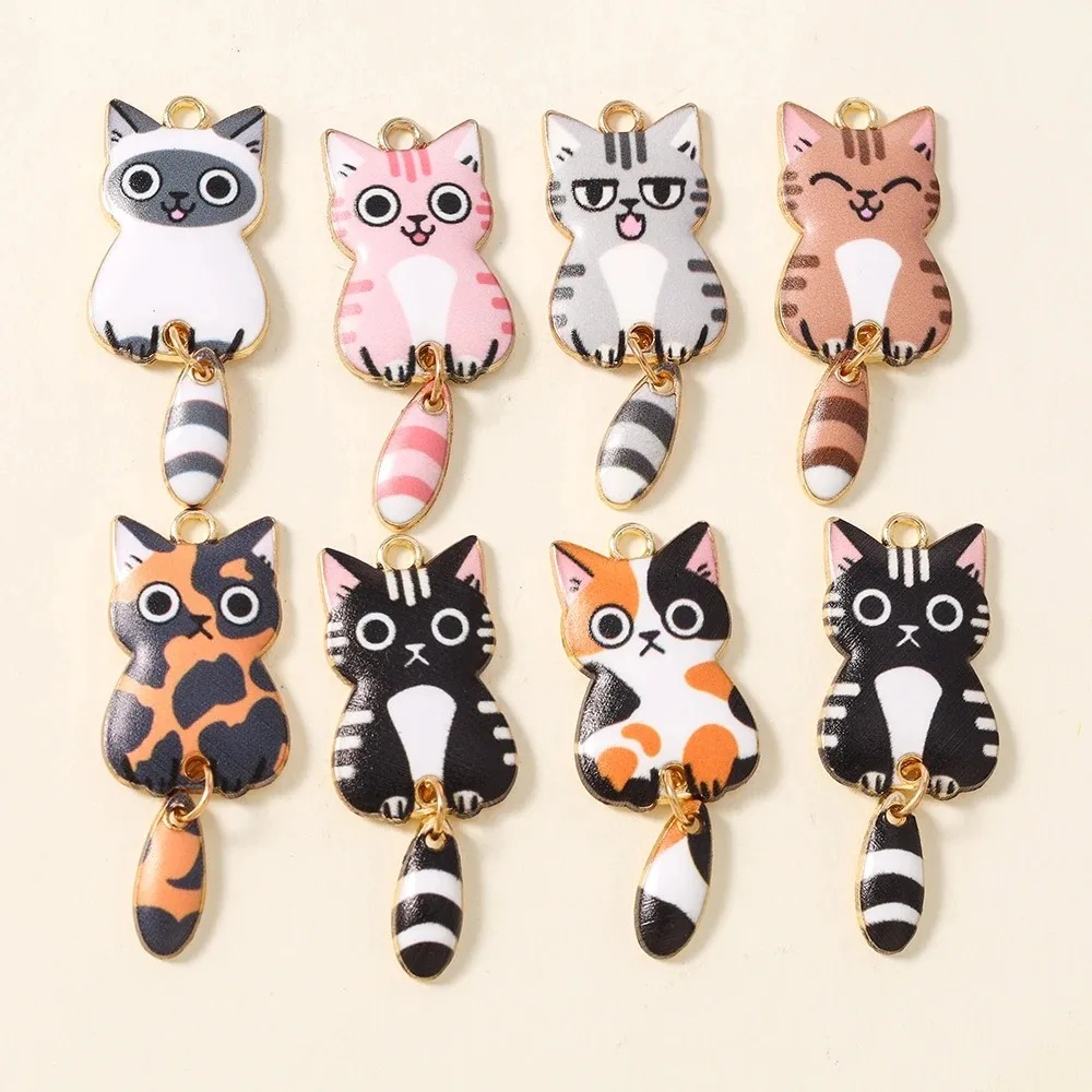 10Pcs 16×39mm Cute Cartoon Cat - Resin Art Handmade recension och pris