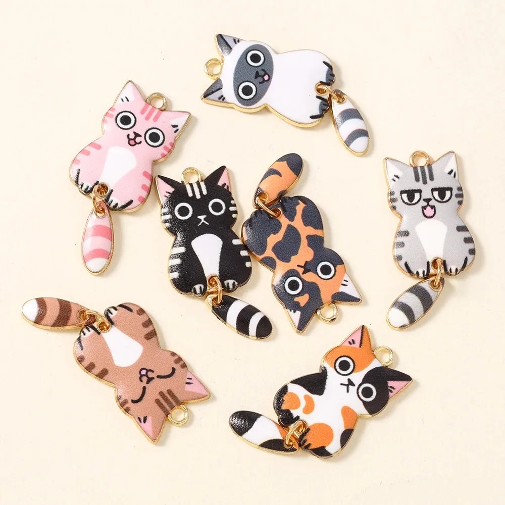 10Pcs 16×39mm Cute Cartoon Cat - Resin Art Handmade recension och pris