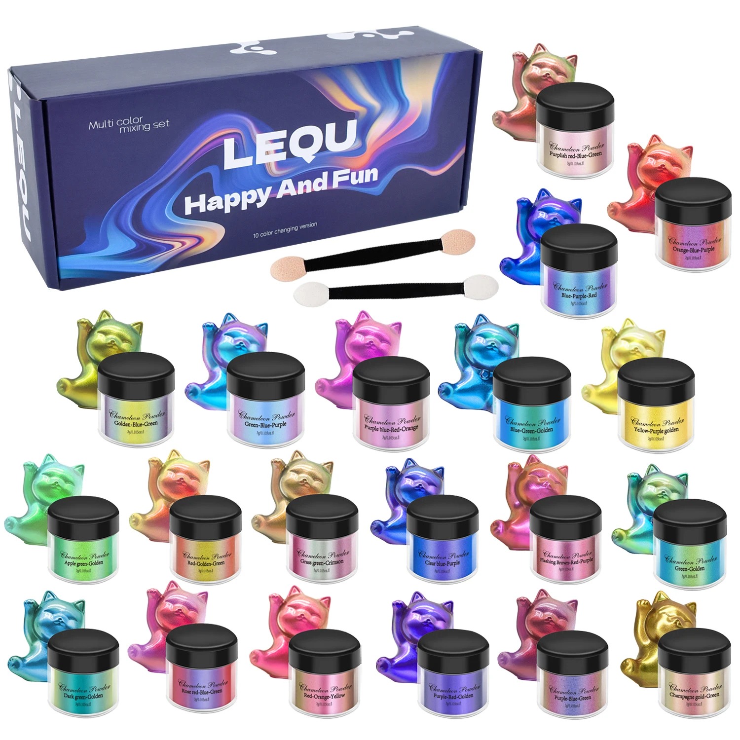 A set of chameleon pink nail c - Glitter Powder Resin recension och pris