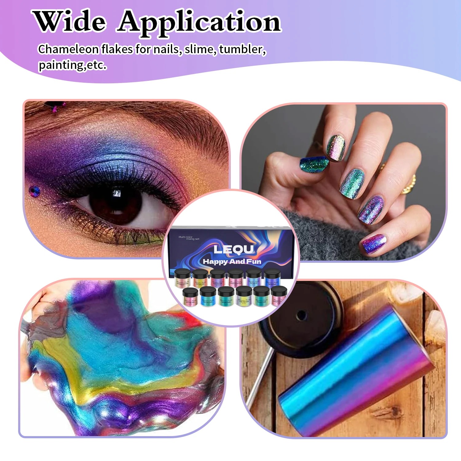 A set of chameleon pink nail c - Glitter Powder Resin recension och pris