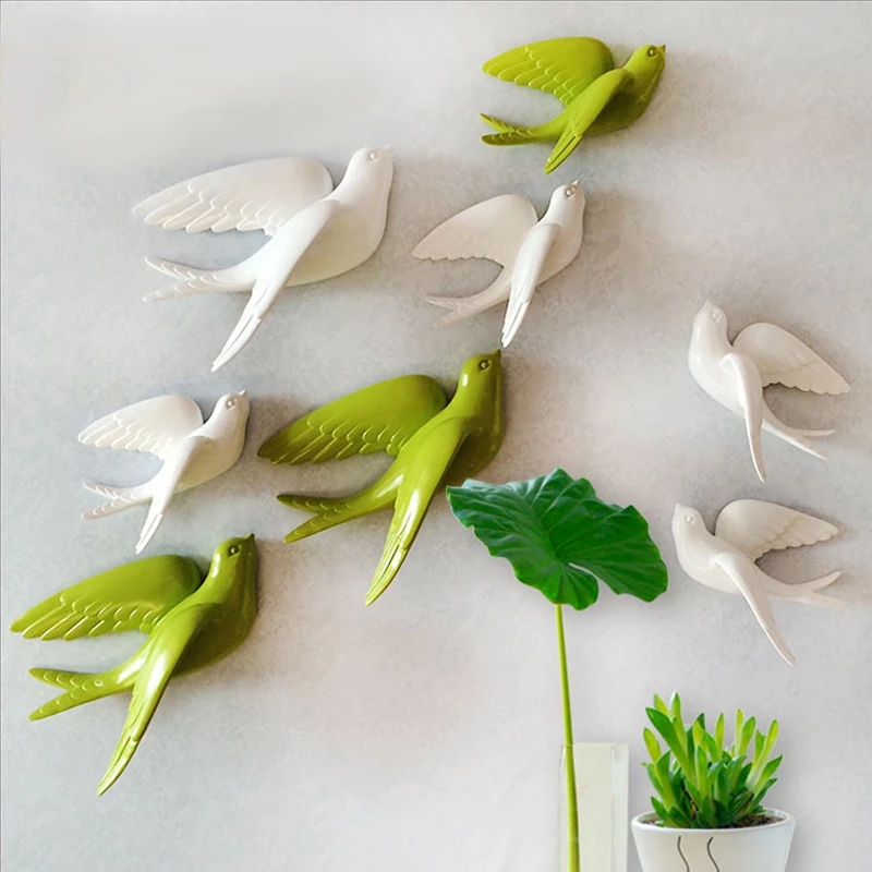Creative Ceramic Birds Wall Ha - Background Resin Art recension och pris