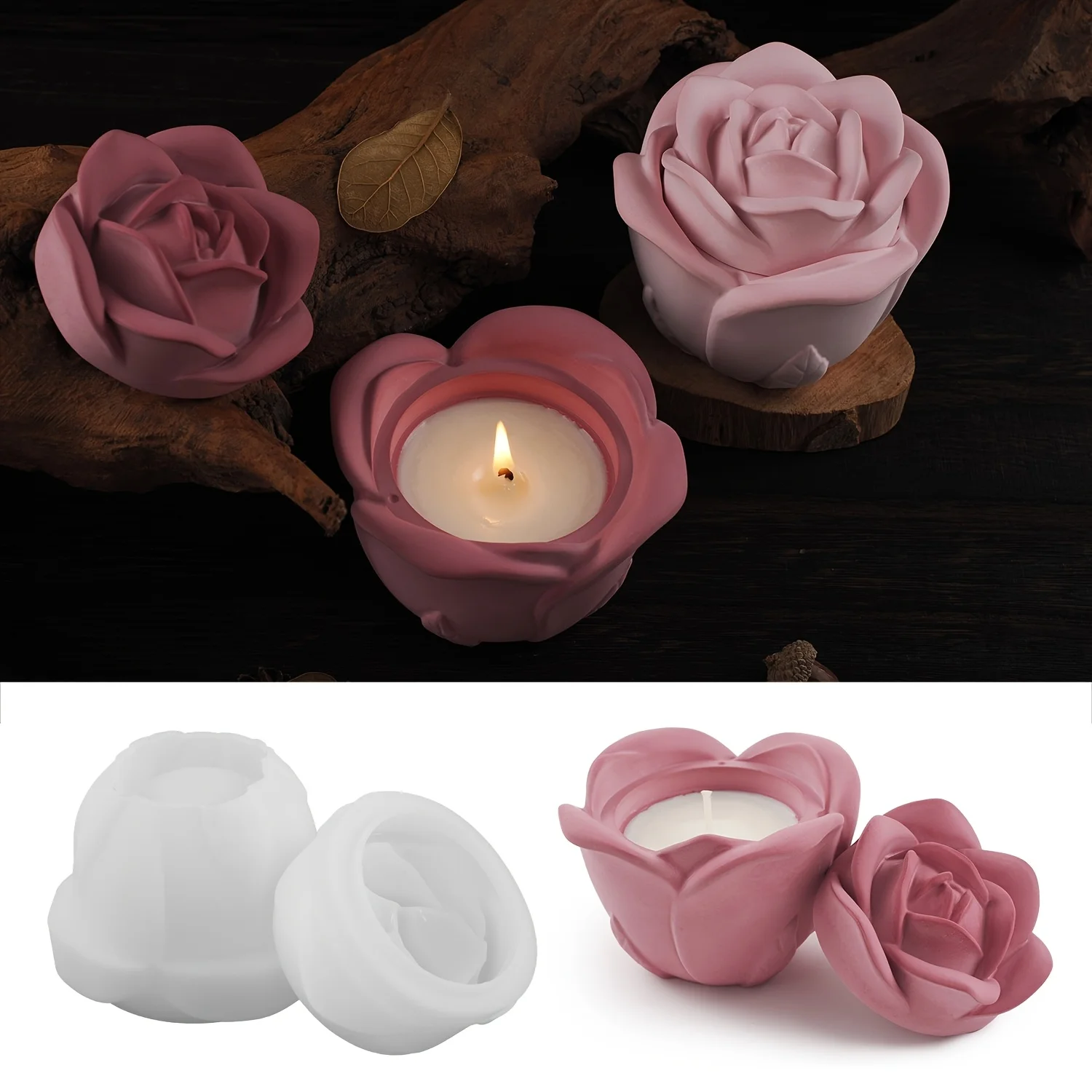 2-Piece Set Rose Shaped Silico - Resin Art Kit With Molds recension och pris