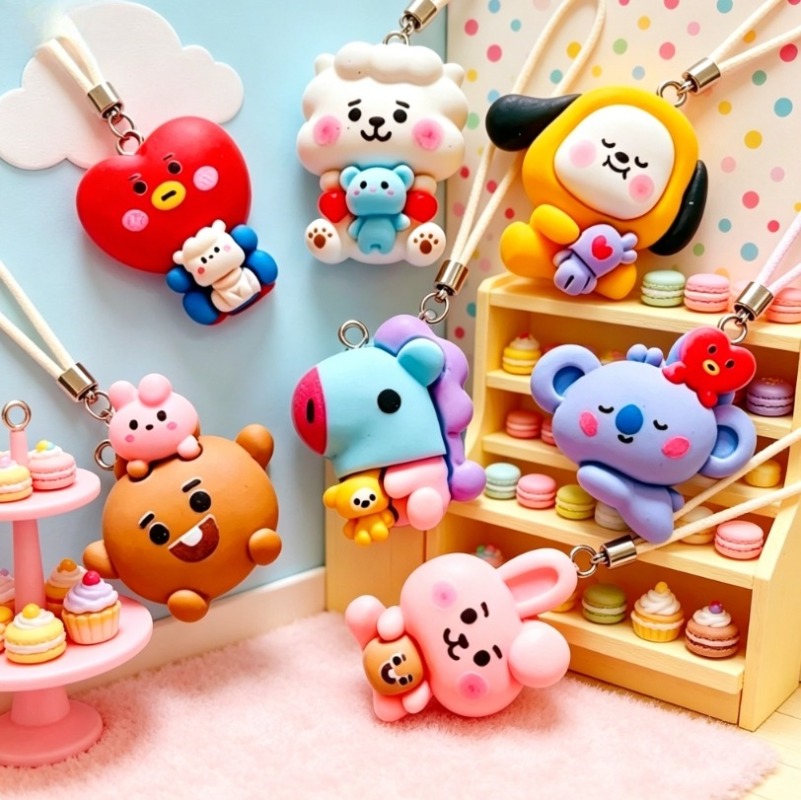 7pcs BT21 Resin Cartoon Charm  - Resin Art Handmade recension och pris