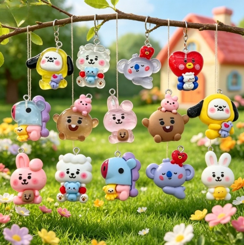 7pcs BT21 Resin Cartoon Charm  - Resin Art Handmade recension och pris