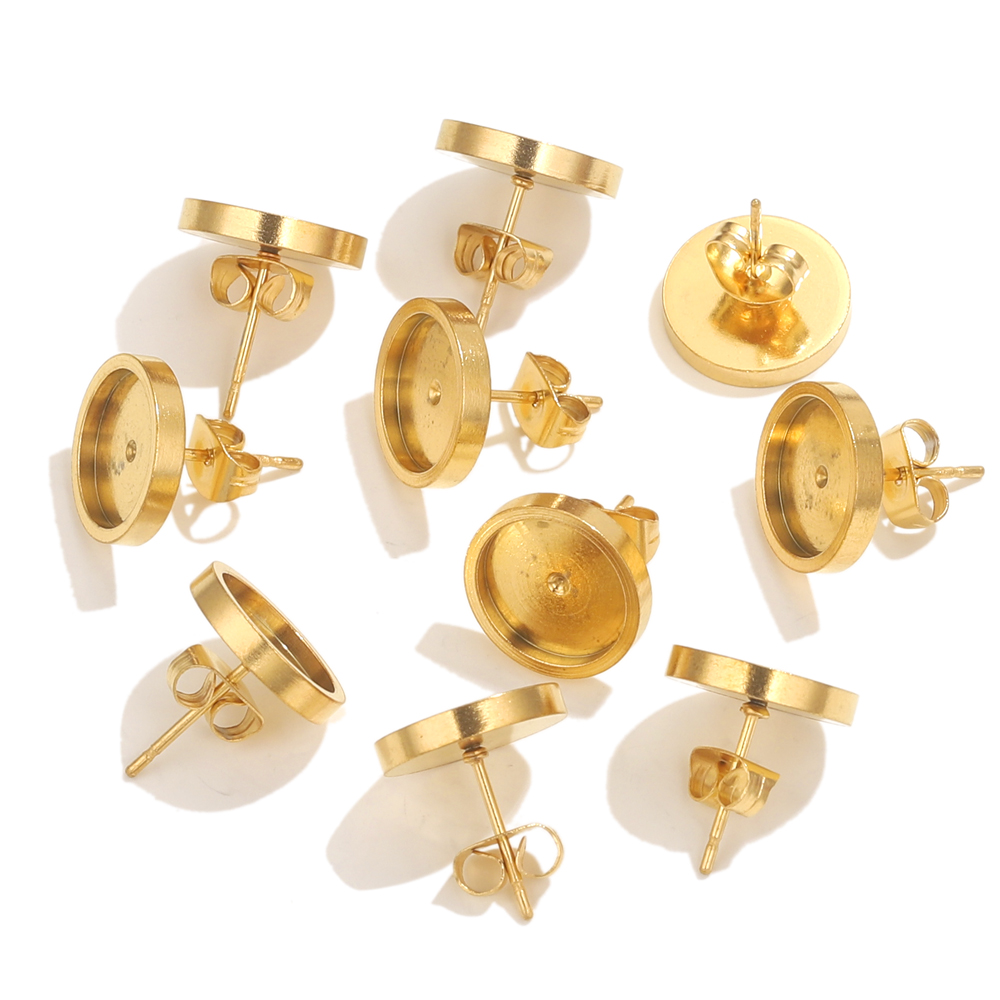 10pcs Stainless Steel Gold Ear - Resin Art Handmade recension och pris